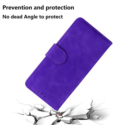 For OnePlus 11 Skin Feel Pure Color Flip Leather Phone Case(Purple) - OnePlus Cases by buy2fix | Online Shopping UK | buy2fix