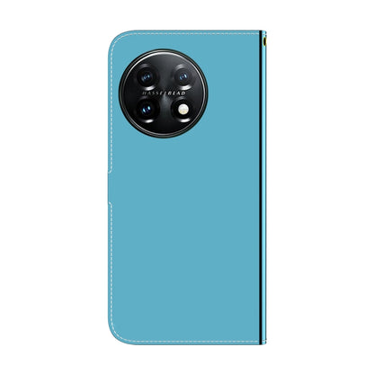 For OnePlus 11 Imitated Mirror Surface Horizontal Flip Leather Phone Case(Blue) - OnePlus Cases by buy2fix | Online Shopping UK | buy2fix