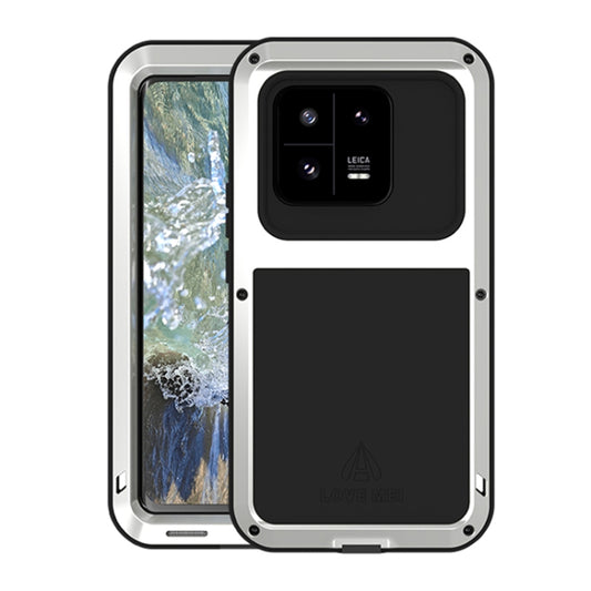 For Xiaomi 13 Pro LOVE MEI Metal Shockproof Life Waterproof Dustproof Phone Case(Silver) - 13 Pro Cases by LOVE MEI | Online Shopping UK | buy2fix