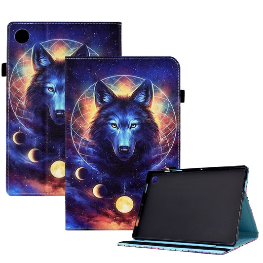 For Samsung Galaxy Tab A8 10.5 X200 / X205 Colored Drawing Stitching Elastic Band Leather Smart Tablet Case(Space Wolf) - Tab A 8.4 (2020) by buy2fix | Online Shopping UK | buy2fix