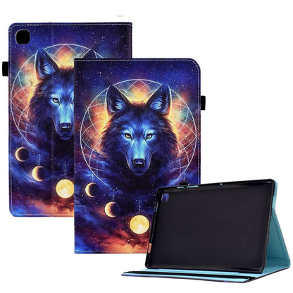 For Samsung Galaxy Tab S6 Lite P610 Colored Drawing Stitching Elastic Band Leather Smart Tablet Case(Space Wolf) - Tab S6 Lite P610 / P615 by buy2fix | Online Shopping UK | buy2fix