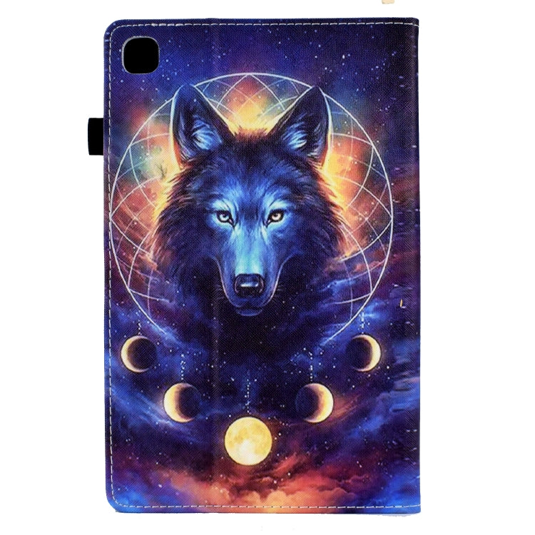 For Samsung Galaxy Tab S6 Lite P610 Colored Drawing Stitching Elastic Band Leather Smart Tablet Case(Space Wolf) - Tab S6 Lite P610 / P615 by buy2fix | Online Shopping UK | buy2fix