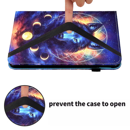 For Samsung Galaxy Tab S6 Lite P610 Colored Drawing Stitching Elastic Band Leather Smart Tablet Case(Space Wolf) - Tab S6 Lite P610 / P615 by buy2fix | Online Shopping UK | buy2fix