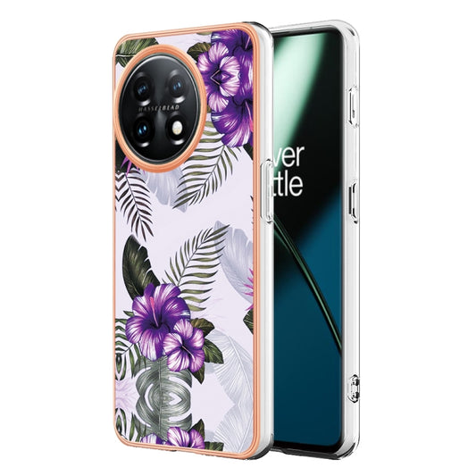 For OnePlus 11 Electroplating IMD TPU Phone Case(Purple Flower) - OnePlus Cases by buy2fix | Online Shopping UK | buy2fix