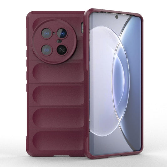 For vivo X90 Pro+ 5G Magic Shield TPU + Flannel Phone Case(Wine Red) - vivo Cases by buy2fix | Online Shopping UK | buy2fix