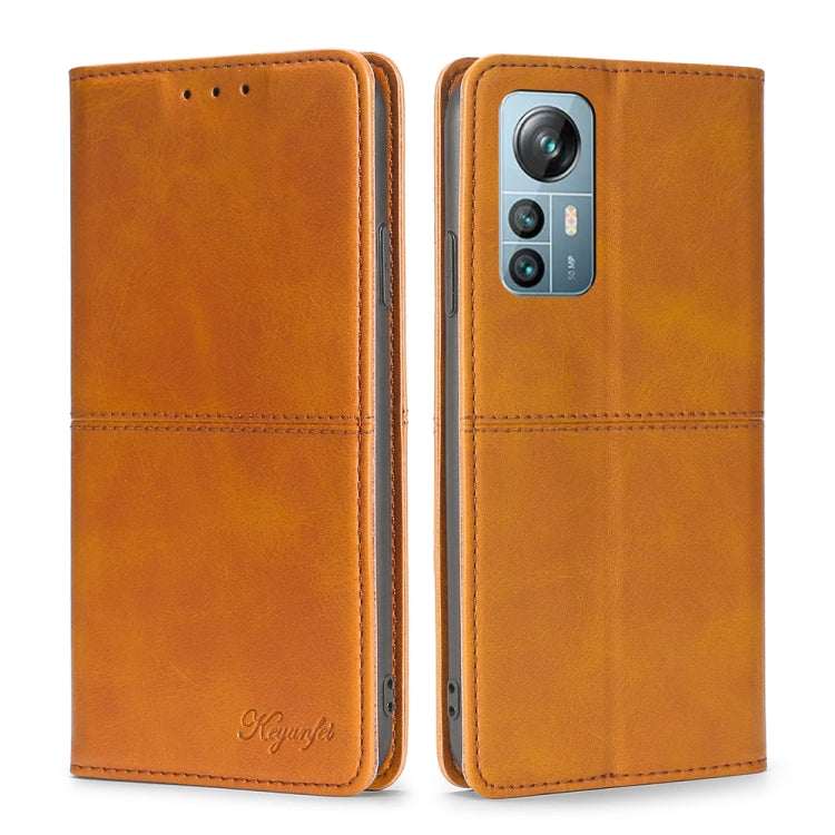 For Blackview A85 Cow Texture Magnetic Horizontal Flip Leather Phone Case(Light Brown) - More Brand by buy2fix | Online Shopping UK | buy2fix