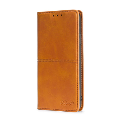 For Blackview A85 Cow Texture Magnetic Horizontal Flip Leather Phone Case(Light Brown) - More Brand by buy2fix | Online Shopping UK | buy2fix