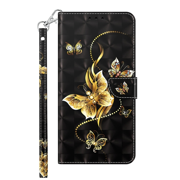 For Xiaomi Redmi Note 13 Pro+ 3D Painted Pattern Leather Phone Case(Golden Butterfly) - Note 13 Pro+ Cases by buy2fix | Online Shopping UK | buy2fix
