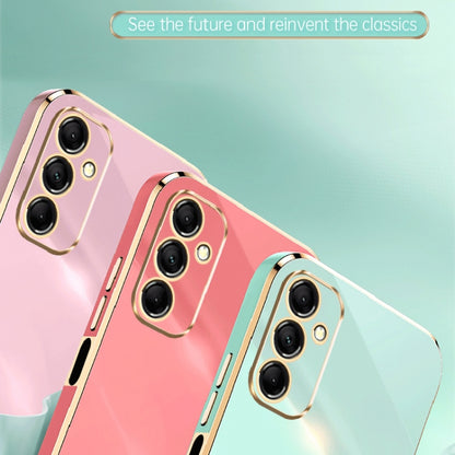 For Samsung Galaxy M14 5G XINLI Straight Edge 6D Electroplate TPU Phone Case(Pink) - Galaxy Phone Cases by XINLI | Online Shopping UK | buy2fix