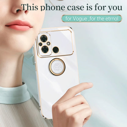 For Xiaomi Poco C55 4G XINLI Straight Edge 6D Electroplate TPU Phone Case with Ring Holder(Celestial Blue) - Xiaomi Cases by XINLI | Online Shopping UK | buy2fix