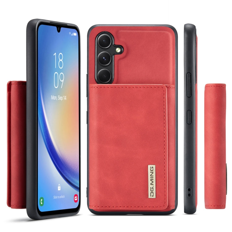 For Samsung Galaxy A34 5G DG.MING M1 Series 3-Fold Multi Card Wallet + Magnetic Phone Case(Red) - Galaxy Phone Cases by DG.MING | Online Shopping UK | buy2fix