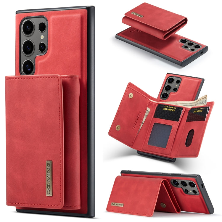 For Samsung Galaxy S24 Ultra 5G DG.MING M1 Series 3-Fold Multi Card Wallet + Magnetic Phone Case(Red) - Galaxy S24 Ultra 5G Cases by DG.MING | Online Shopping UK | buy2fix