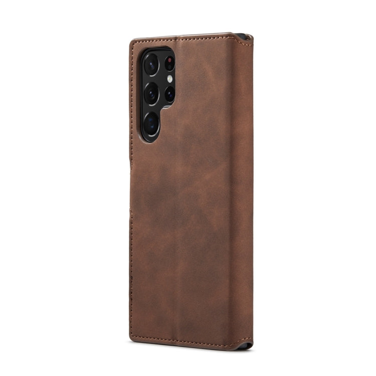 For Samsung Galaxy S23 Ultra 5G DG.MING Retro Oil Edge Flip Leather Phone Case(Coffee) - Galaxy S23 Ultra 5G Cases by DG.MING | Online Shopping UK | buy2fix