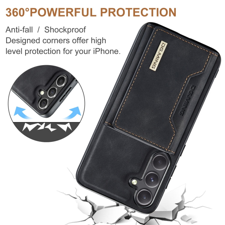 For Samsung Galaxy S24+ 5G DG.MING M2 Series 3-Fold Multi Card Bag + Magnetic Phone Case(Black) - Galaxy S24+ 5G Cases by DG.MING | Online Shopping UK | buy2fix