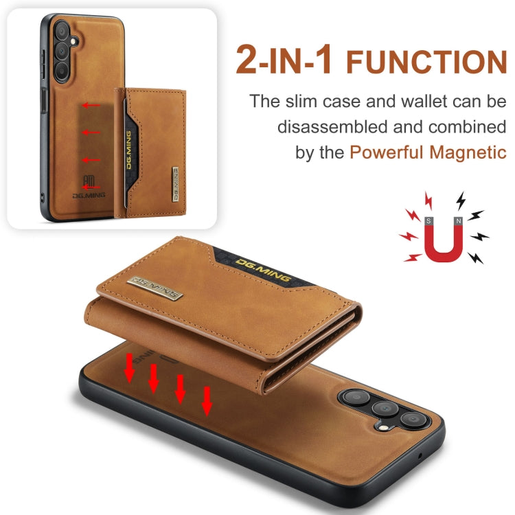 For Samsung Galaxy A15 5G / A15 4G DG.MING M2 Series 3-Fold Multi Card Bag + Magnetic Phone Case(Brown) - Galaxy Phone Cases by DG.MING | Online Shopping UK | buy2fix