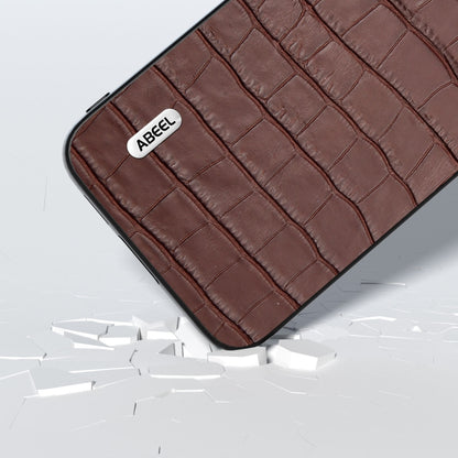 For Samsung Galaxy S23 FE 5G ABEEL Crocodile Texture Genuine Leather Phone Case(Brown) - Galaxy S23 FE 5G Cases by buy2fix | Online Shopping UK | buy2fix