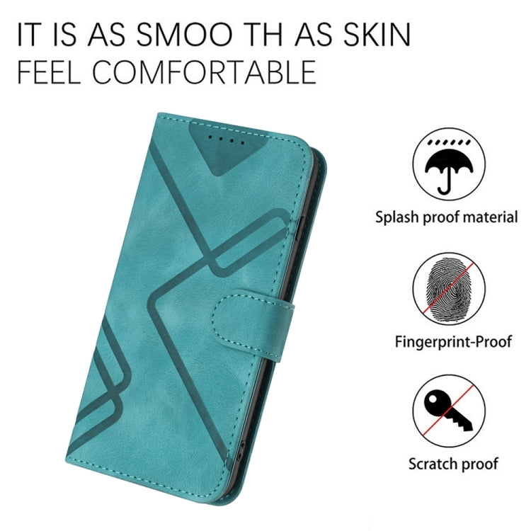 For Motorola Moto G Stylus 5G 2024 Line Pattern Skin Feel Leather Phone Case(Light Blue) - Motorola Cases by buy2fix | Online Shopping UK | buy2fix
