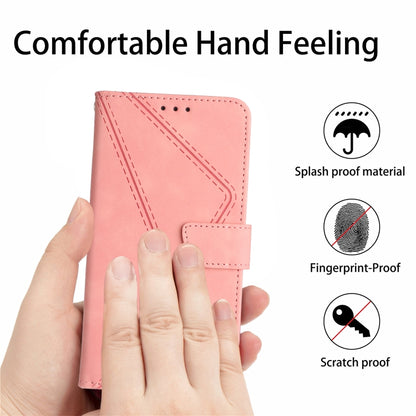 For Motorola Moto G04 / G24 Stitching Embossed Leather Phone Case(Pink) - Motorola Cases by buy2fix | Online Shopping UK | buy2fix