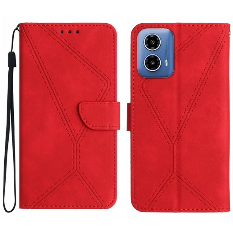 For Motorola Moto G Stylus 5G 2024 Stitching Embossed Leather Phone Case(Red) - Motorola Cases by buy2fix | Online Shopping UK | buy2fix