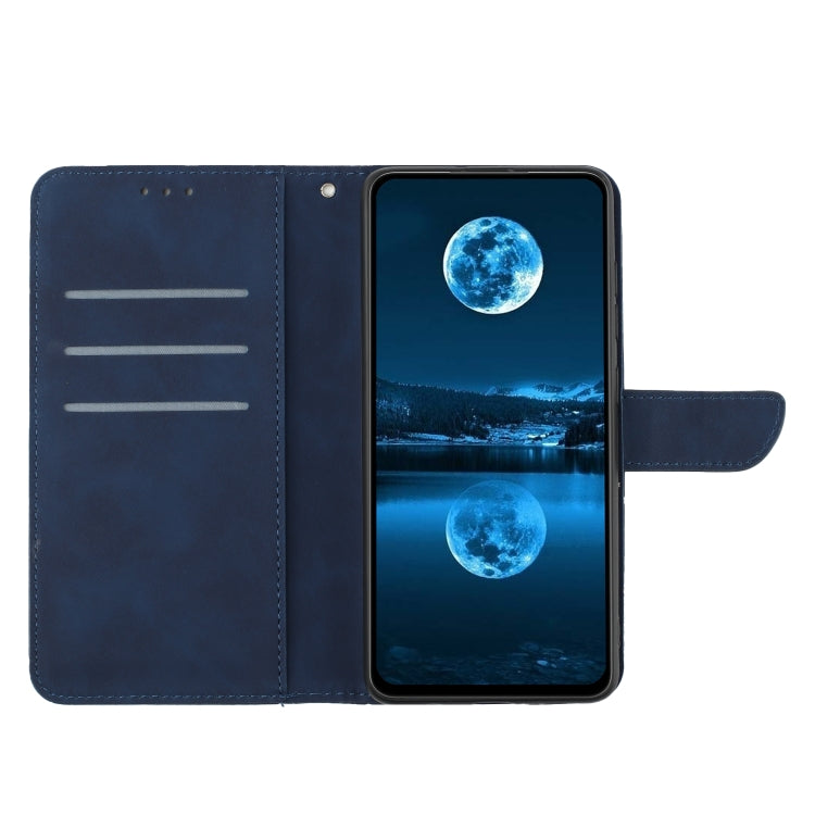 For Motorola Moto G Stylus 5G 2024 Stitching Embossed Leather Phone Case(Blue) - Motorola Cases by buy2fix | Online Shopping UK | buy2fix