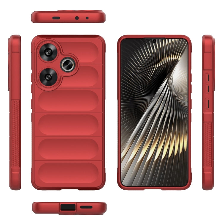 For Xiaomi Redmi Turbo 3 5G Magic Shield TPU + Flannel Phone Case(Red) - Xiaomi Cases by buy2fix | Online Shopping UK | buy2fix