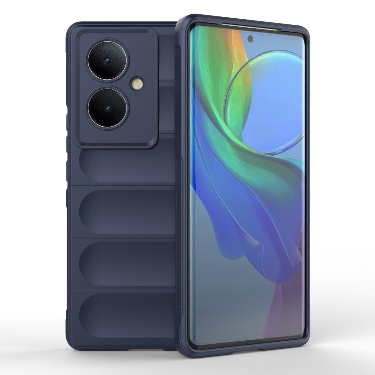 For vivo Y78+ Global Magic Shield TPU + Flannel Phone Case(Dark Blue) - vivo Cases by buy2fix | Online Shopping UK | buy2fix