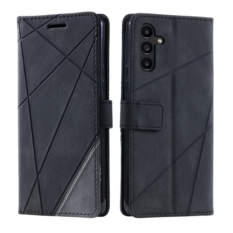 For Samsung Galaxy S24+ 5G Skin Feel Splicing Leather Phone Case(Black) - Galaxy S24+ 5G Cases by buy2fix | Online Shopping UK | buy2fix