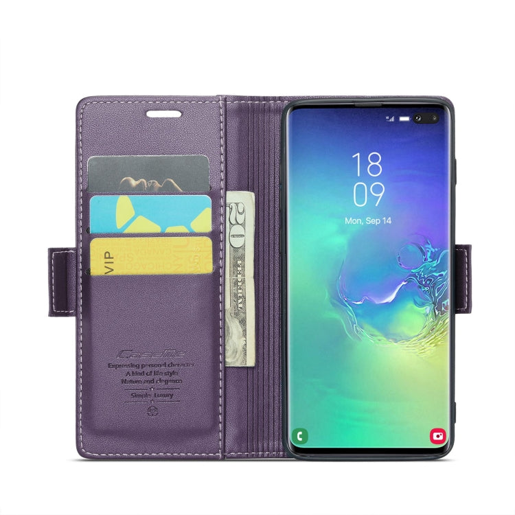 For Samsung Galaxy S10+ CaseMe 023 Butterfly Buckle Litchi Texture RFID Anti-theft Leather Phone Case(Pearly Purple) - Galaxy Phone Cases by CaseMe | Online Shopping UK | buy2fix