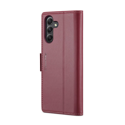 For Samsung Galaxy A24 4G CaseMe 023 Butterfly Buckle Litchi Texture RFID Anti-theft Leather Phone Case(Wine Red) - Galaxy Phone Cases by CaseMe | Online Shopping UK | buy2fix