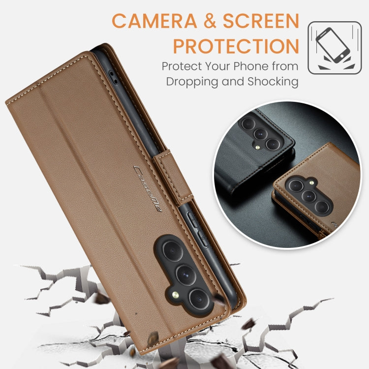 For Samsung Galaxy A54 5G CaseMe 023 Butterfly Buckle Litchi Texture RFID Anti-theft Leather Phone Case(Brown) - Galaxy Phone Cases by CaseMe | Online Shopping UK | buy2fix