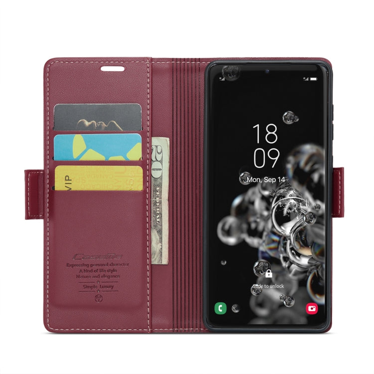 For Samsung Galaxy S20 Ultra CaseMe 023 Butterfly Buckle Litchi Texture RFID Anti-theft Leather Phone Case(Wine Red) - Galaxy Phone Cases by CaseMe | Online Shopping UK | buy2fix