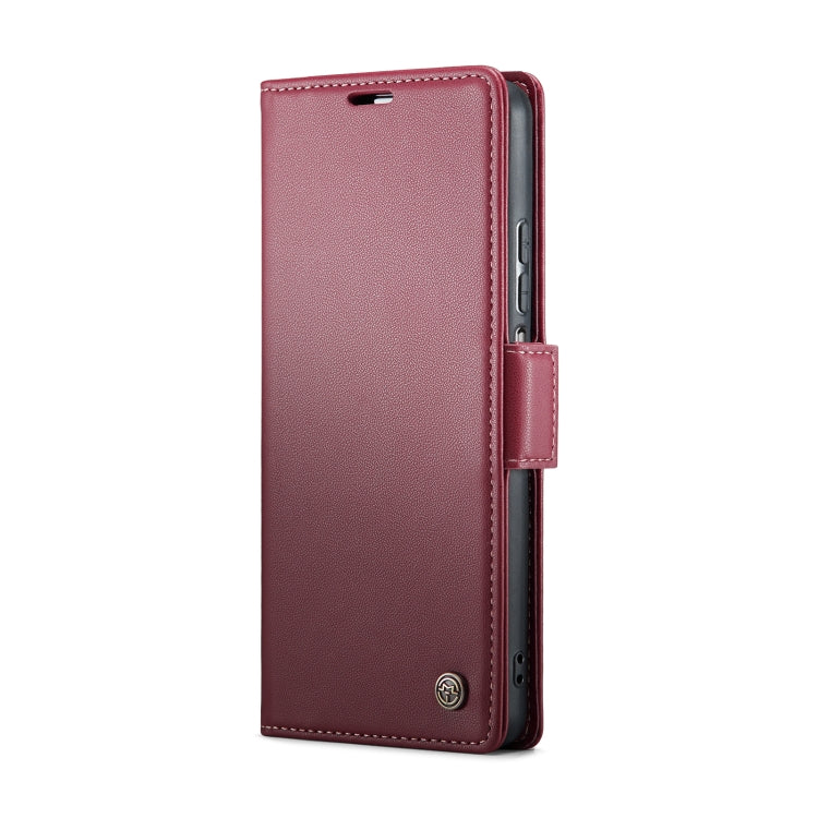 For Xiaomi Poco F5 5G/Redmi Note 12 Turbo 5G CaseMe 023 Butterfly Buckle Litchi Texture RFID Anti-theft Leather Phone Case(Wine Red) - Xiaomi Cases by CaseMe | Online Shopping UK | buy2fix