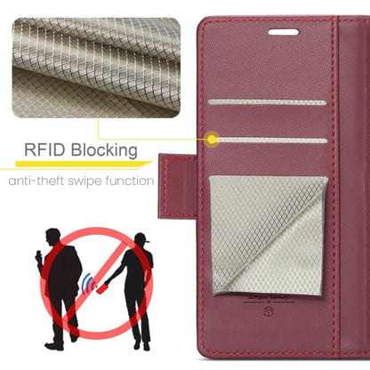 For Xiaomi Redmi 13C 4G / 13C 5G CaseMe 023 Butterfly Buckle Litchi Texture RFID Anti-theft Leather Phone Case(Wine Red) - Xiaomi Cases by CaseMe | Online Shopping UK | buy2fix