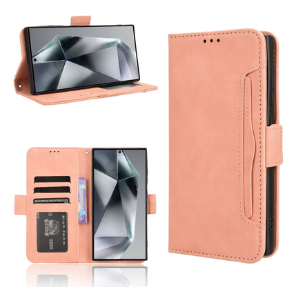 For Samsung Galaxy S24 Ultra 5G Skin Feel Calf Texture Card Slots Leather Phone Case(Pink) - Galaxy S24 Ultra 5G Cases by buy2fix | Online Shopping UK | buy2fix