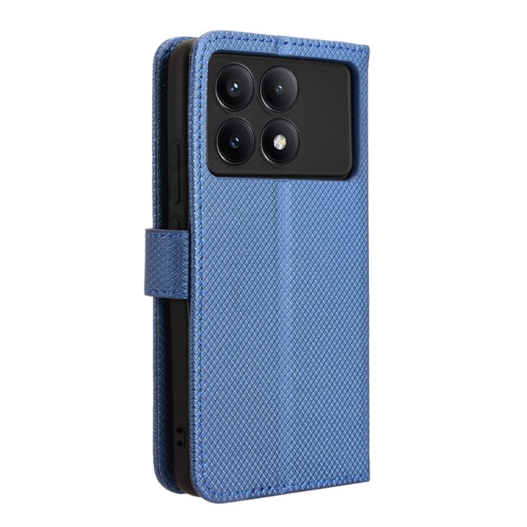 For Xiaomi Redmi K70 / K70 Pro Diamond Texture Leather Phone Case(Blue) - K70 Pro Cases by buy2fix | Online Shopping UK | buy2fix