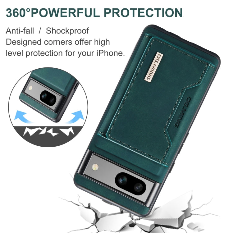 For Google Pixel 7A DG.MING M2 Series 3-Fold Multi Card Bag + Magnetic Phone Case(Green) - Google Cases by DG.MING | Online Shopping UK | buy2fix