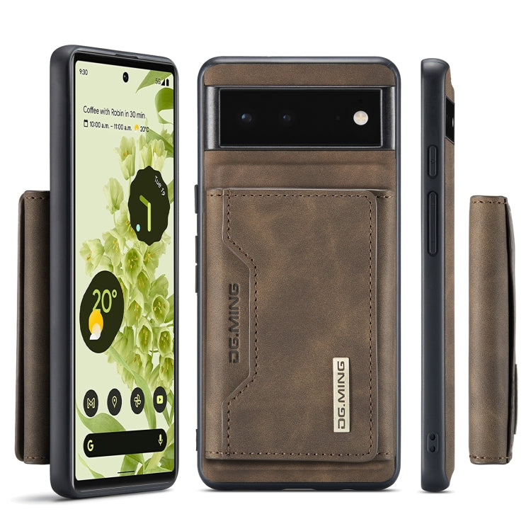 For Google Pixel 6 DG.MING M2 Series 3-Fold Multi Card Bag + Magnetic Phone Case(Coffee) - Google Cases by DG.MING | Online Shopping UK | buy2fix