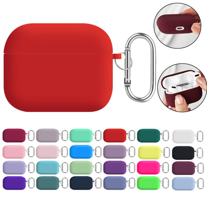 For AirPods 2 / 1 PC Lining Silicone Bluetooth Earphone Protective Case(Rose Purple Red) - For AirPods 1/2 by buy2fix | Online Shopping UK | buy2fix