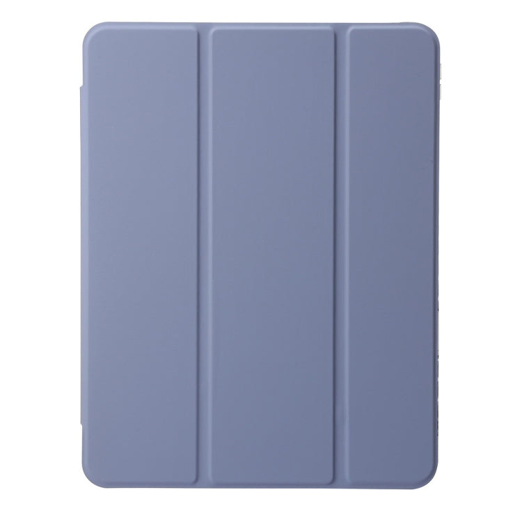 For iPad Air 11 2024 Clear Acrylic 3-Fold Leather Tablet Case(Lavender Purple) - iPad Air 11 2024 Cases by buy2fix | Online Shopping UK | buy2fix