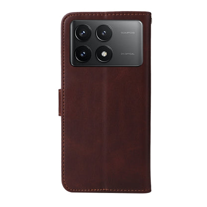 For Xiaomi Redmi K70 / K70 Pro Classic Calf Texture Flip Leather Phone Case(Brown) - K70 Pro Cases by buy2fix | Online Shopping UK | buy2fix