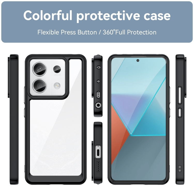 For Xiaomi Redmi Note 13 Pro 5G Colorful Series Acrylic Hybrid TPU Phone Case(Black) - Note 13 Pro Cases by buy2fix | Online Shopping UK | buy2fix