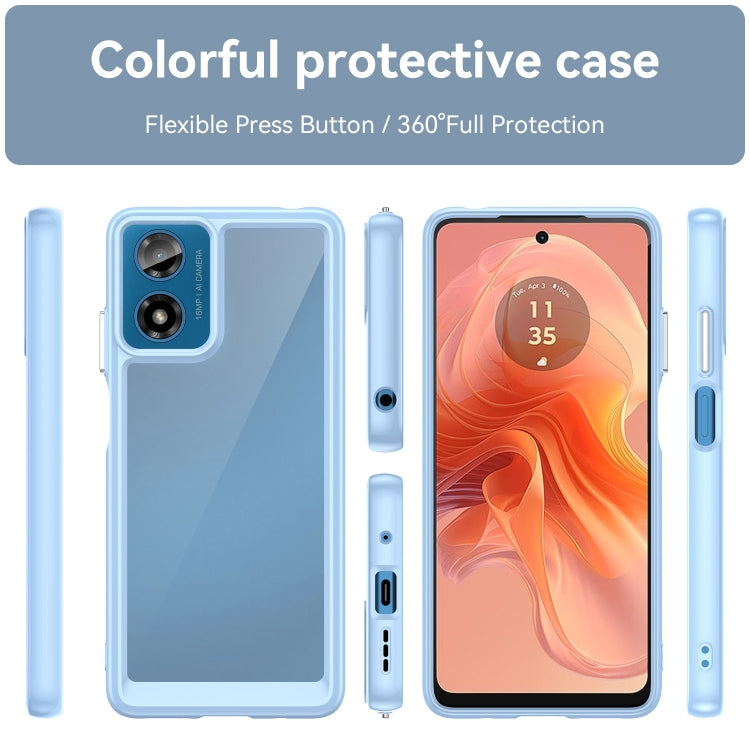 For Motorola Moto G24 Colorful Series Acrylic Hybrid TPU Phone Case(Blue) - Motorola Cases by buy2fix | Online Shopping UK | buy2fix