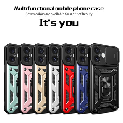 For iPhone 16 Sliding Camera Cover Design TPU+PC Phone Case(Blue) - iPhone 16 Cases by buy2fix | Online Shopping UK | buy2fix