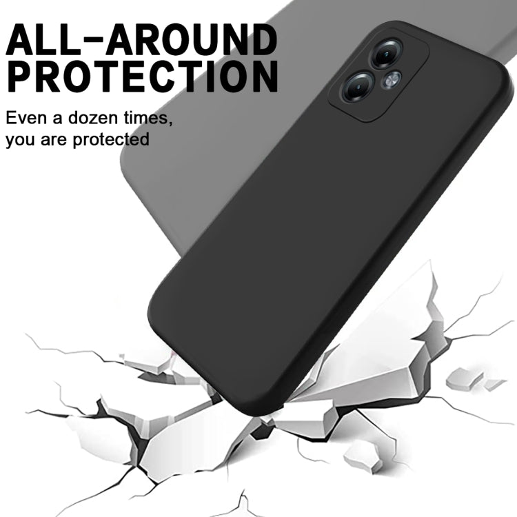 For Motorola Moto G14 Pure Color Liquid Silicone Shockproof Phone Case(Black) - Motorola Cases by buy2fix | Online Shopping UK | buy2fix