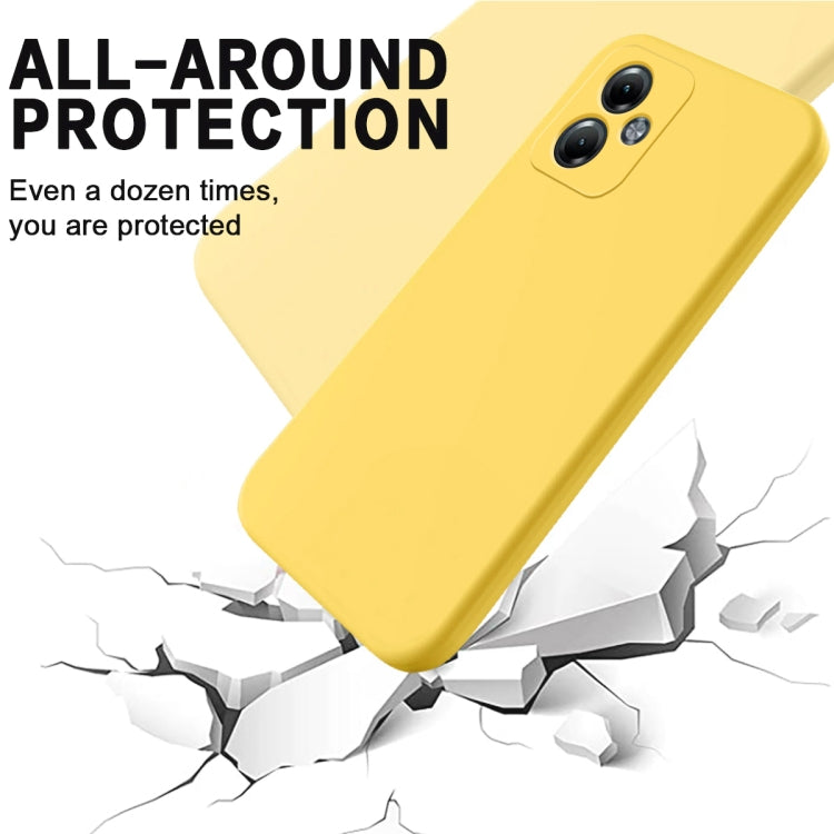 For Motorola Moto G14 Pure Color Liquid Silicone Shockproof Phone Case(Yellow) - Motorola Cases by buy2fix | Online Shopping UK | buy2fix