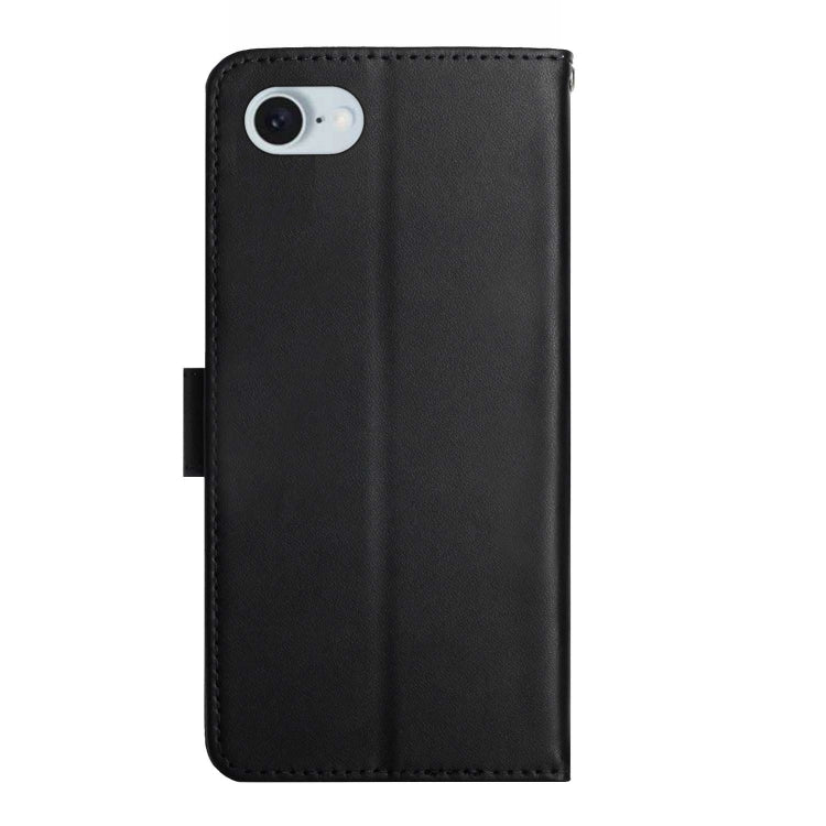 For iPhone SE 2024 Genuine Leather Fingerprint-proof Flip Phone Case(Black) - More iPhone Cases by buy2fix | Online Shopping UK | buy2fix