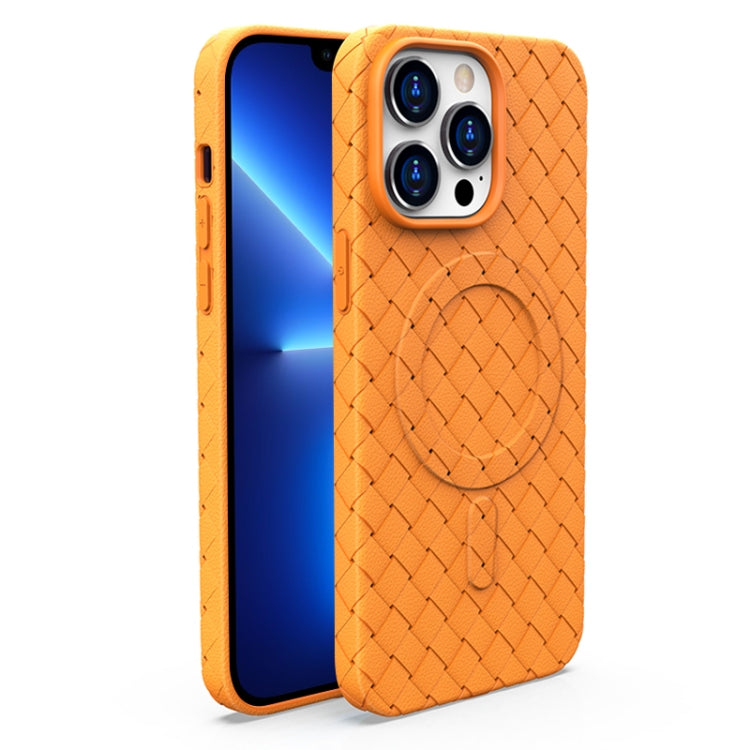 For iPhone 13 Pro Woven Pattern MagSafe Magnetic Cooling Phone Case(Orange) - iPhone 13 Pro Cases by buy2fix | Online Shopping UK | buy2fix