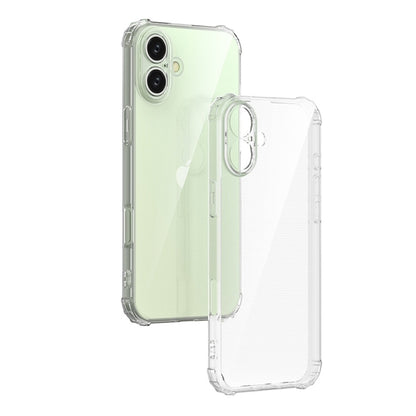 For iPhone 16 Four-Corner Shockproof Clear TPU Phone Case(Transparent) - iPhone 16 Cases by buy2fix | Online Shopping UK | buy2fix