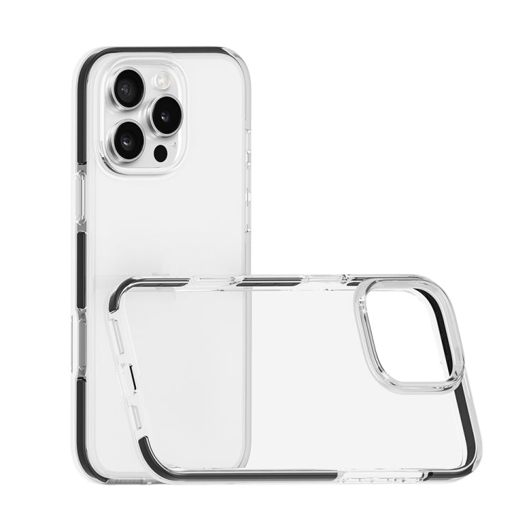 For iPhone 16 Pro Max Two-color Shockproof High Transparency TPU Phone Case(Black) - iPhone 16 Pro Max Cases by buy2fix | Online Shopping UK | buy2fix