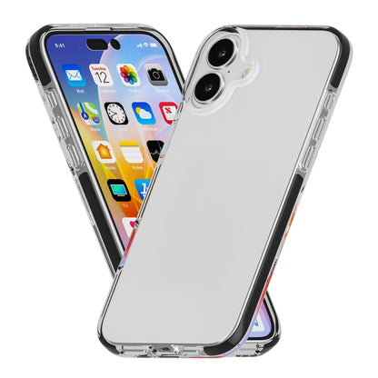 For iPhone 16 Plus Two-color Shockproof High Transparency TPU Phone Case(Black) - iPhone 16 Plus Cases by buy2fix | Online Shopping UK | buy2fix